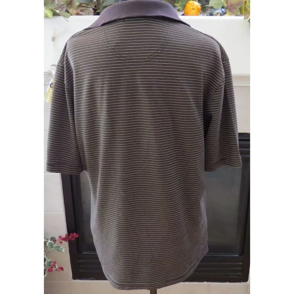 Claiborne Golf Men's Polo Pima Cotton Blend Brown/Tan  Medium  EUC - Picture 3 of 8